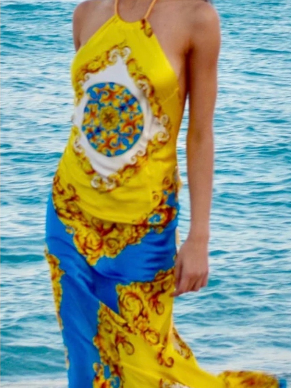 Trisha Paterson Silk Capri Maxi dress